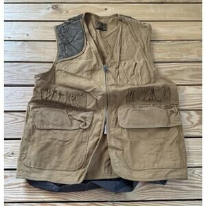Vintage SafTbak Hunting Fishing Vest Size Medium Men’s Brown Full Zip